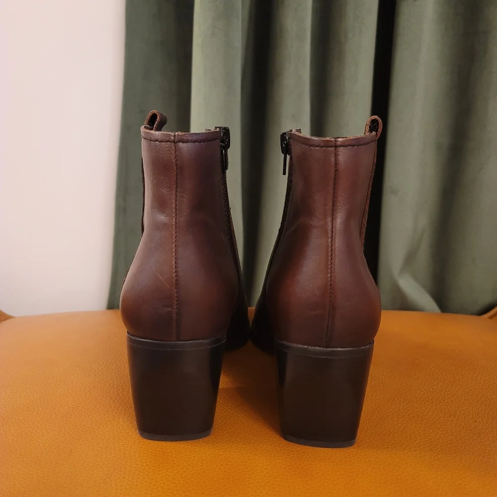 NATURALIZER Fairmonf Brown Leather Ankle Boots Size 7.5 - Picture 6 of 7